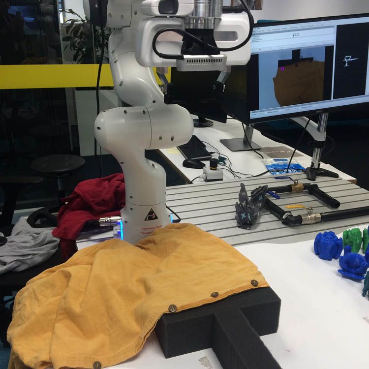 Robotic arm used for garment making.